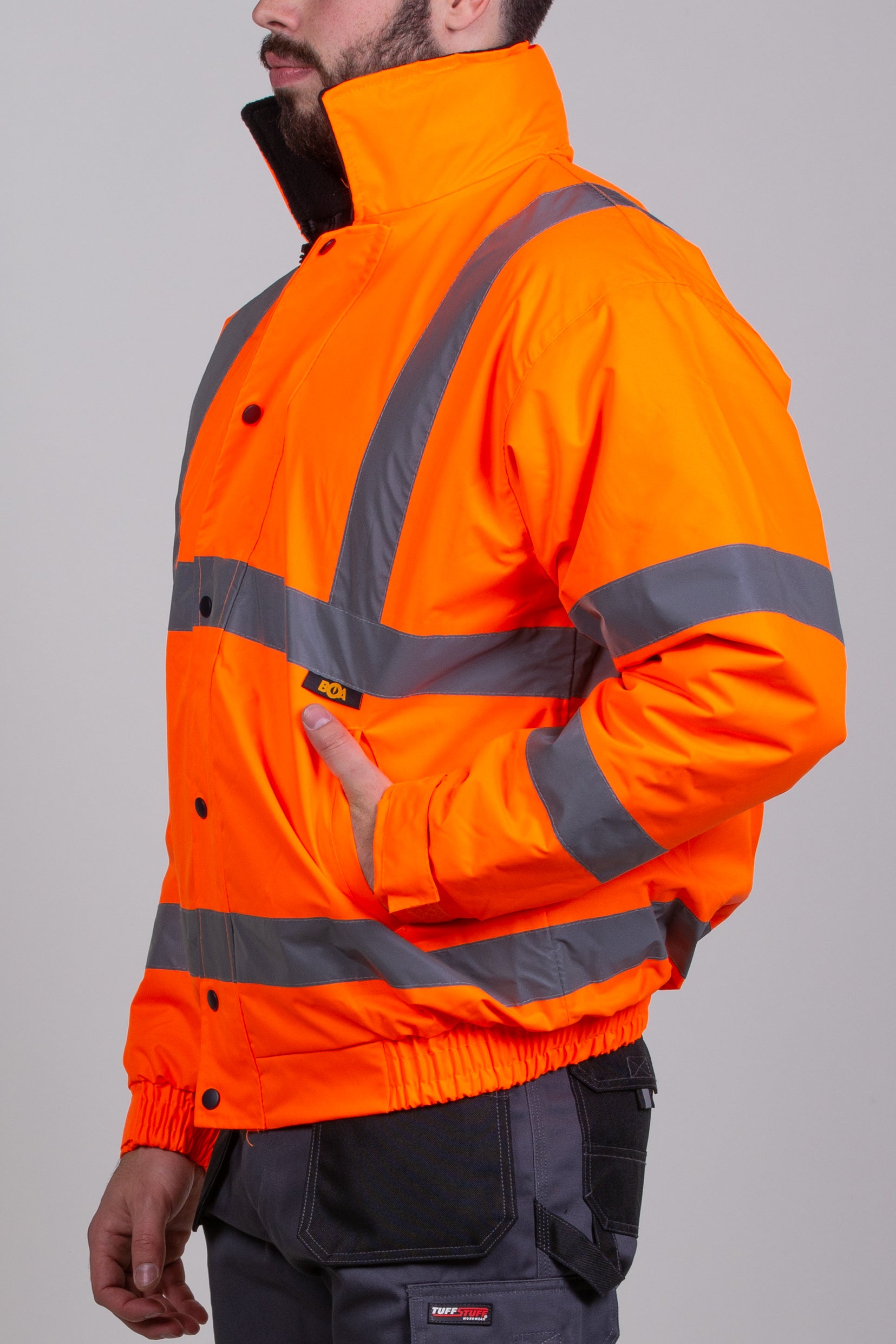 Orange hi outlet vis bomber jacket