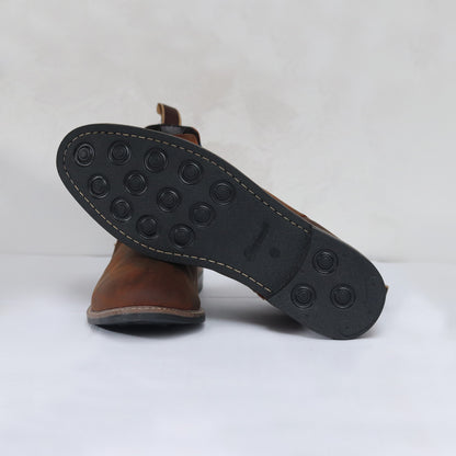 Kids Blacksmith Waxed Brown Chelsea Dealer Boots