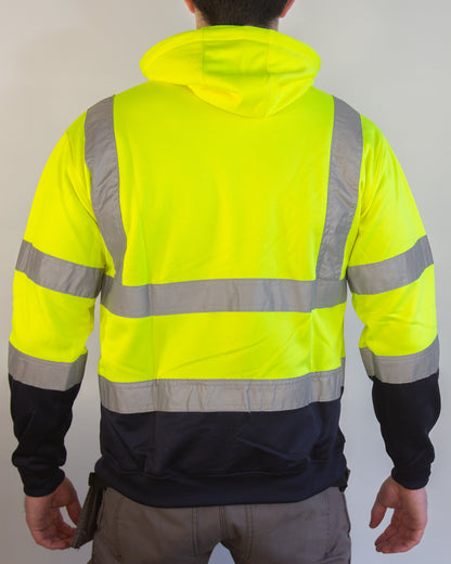 Hi-Vis Hoodie - Yellow/Navy