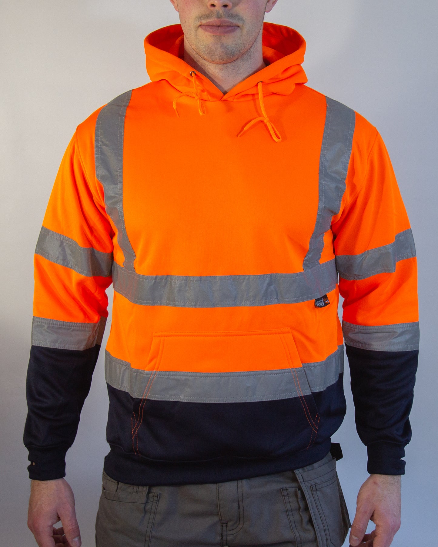 Hi-Vis Hoodie - Orange/Navy