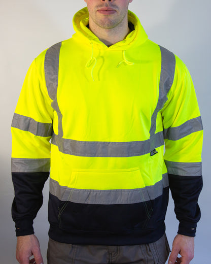 Hi-Vis Hoodie - Yellow/Navy