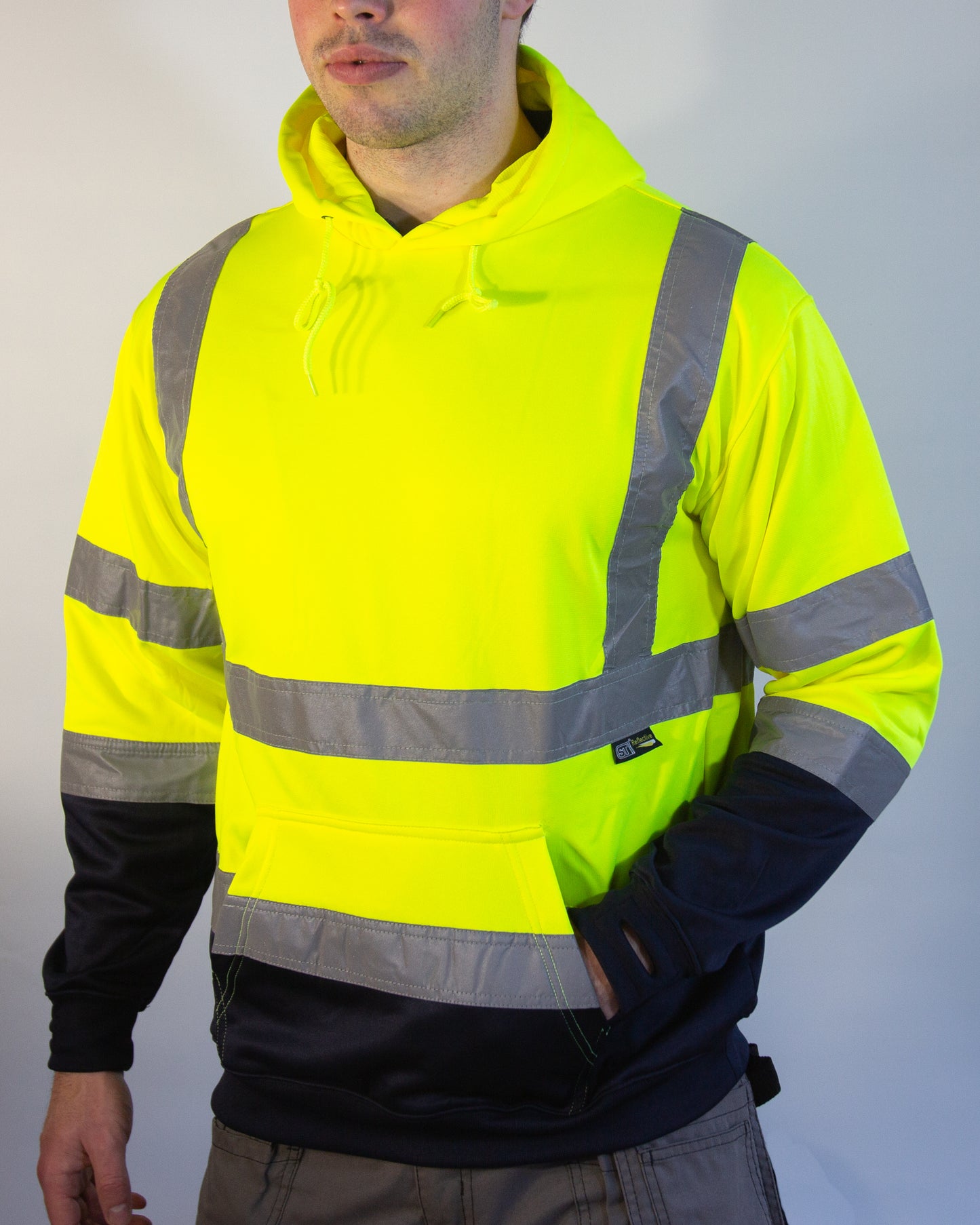 Hi-Vis Hoodie - Yellow/Navy